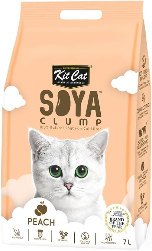 Kit Cat Soya Clump Soybean Litter - Peach 7L