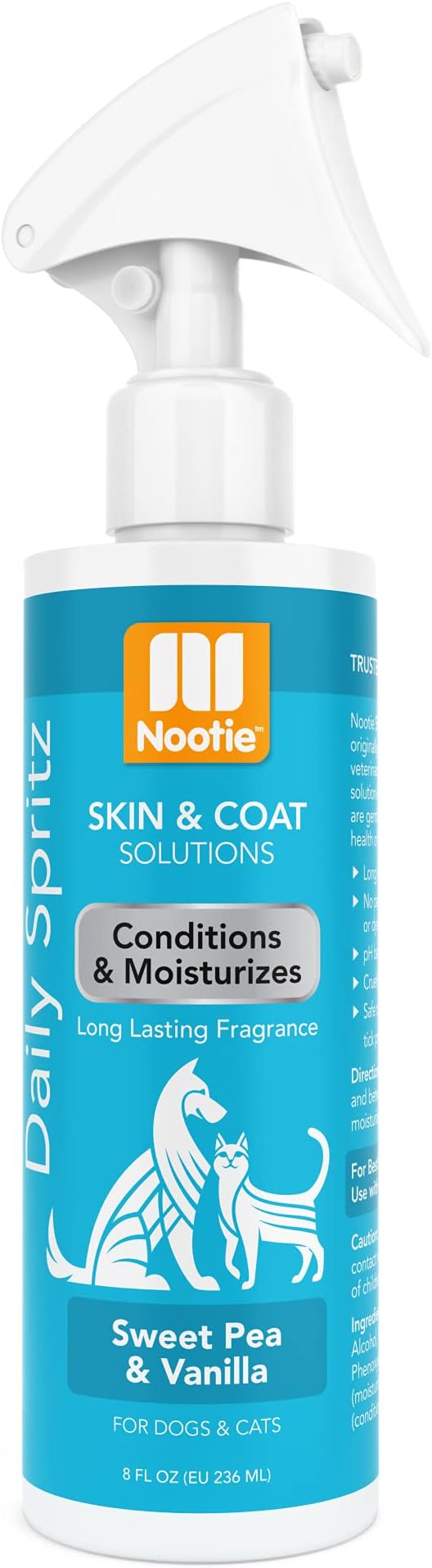 Nootie Daily Spritz Sweet Pea And Vanilla Pet Conditioning Spray, 8 Oz Cat & Dog