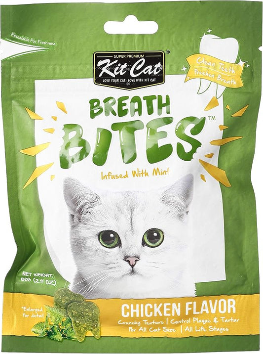 Kit Cat Breath Bites Chicken Flavor,Green, 60g