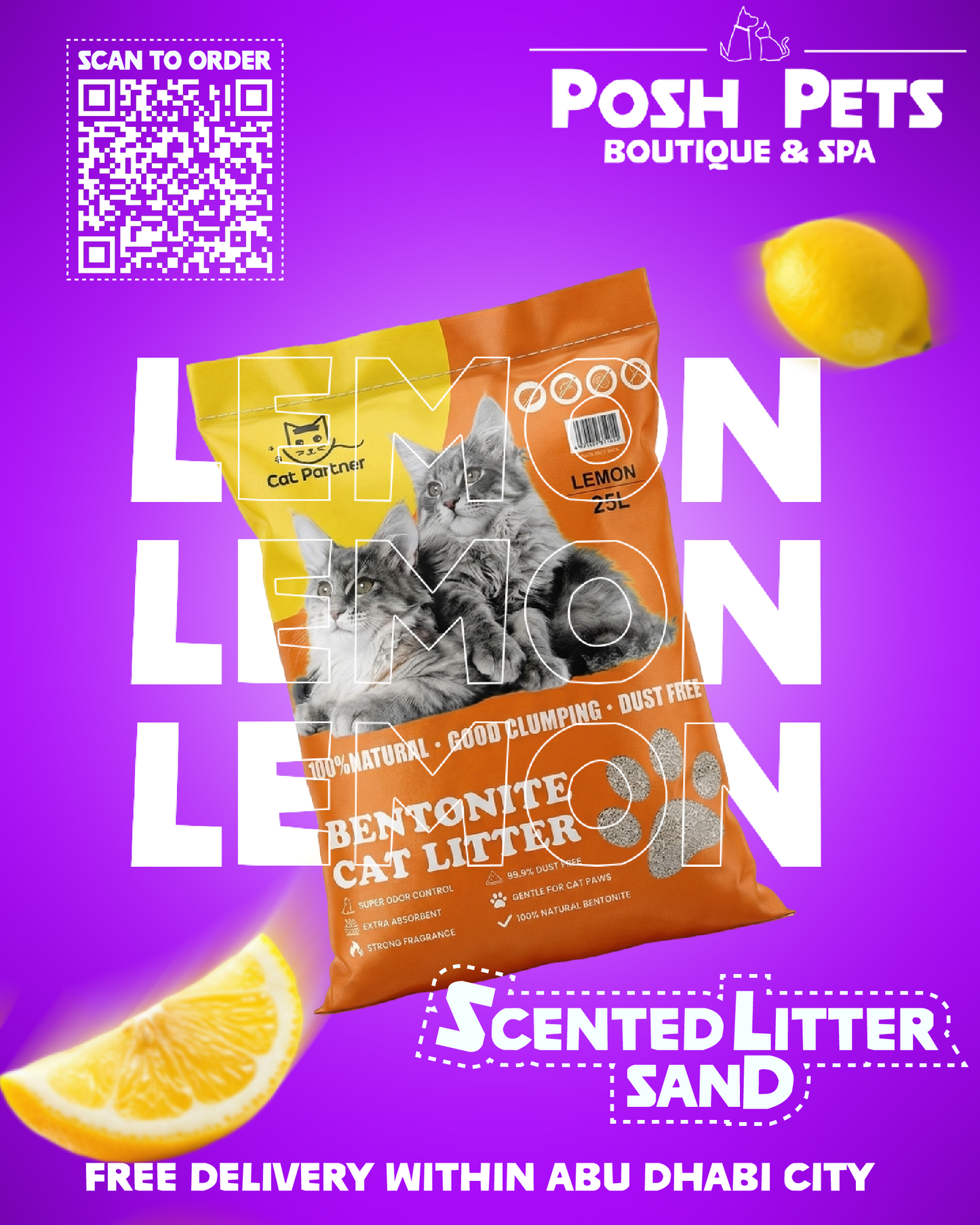 Cat Partner Bentonite Dust Free 25L Lemon