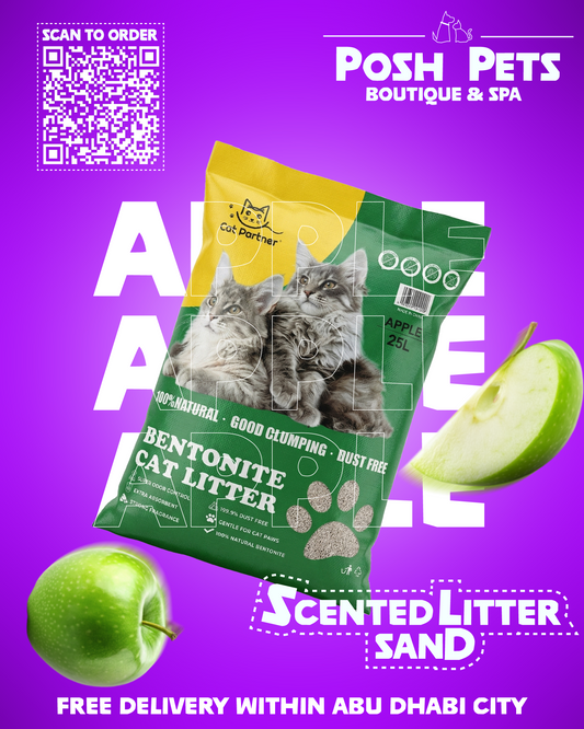 Cat Partner Bentonite Dust Free Clumping Litter, 25 L, Green Apple