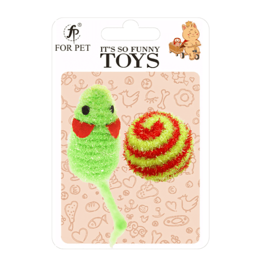 For Pet Glitter Cat Mouse Toy With Ball (Mixed Colors)