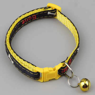 Pets Club Adjustable Cat Collar With Bell- Yellow/Black