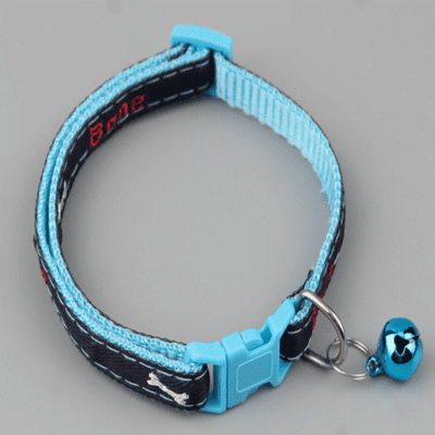 Pets Club Adjustable Cat Collar With Bell- Blue/Black