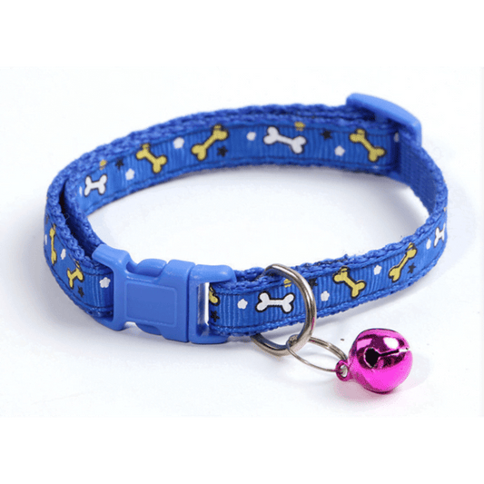 Pets Club Adjustable Cat Collar With Bell - Dark Blue