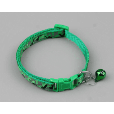 Pets Club Adjustable Cat Collar With Bell- Green