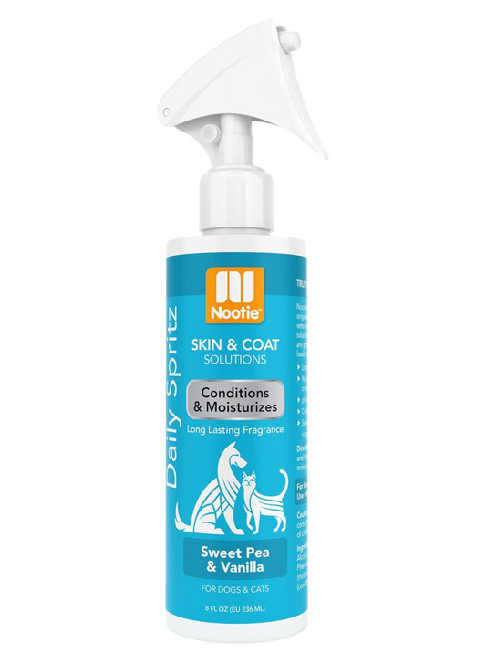 Nootie Daily Spritz Sweet Pea And Vanilla Pet Conditioning Spray, 8 Oz White Dog Shampoo & Cat Grooming