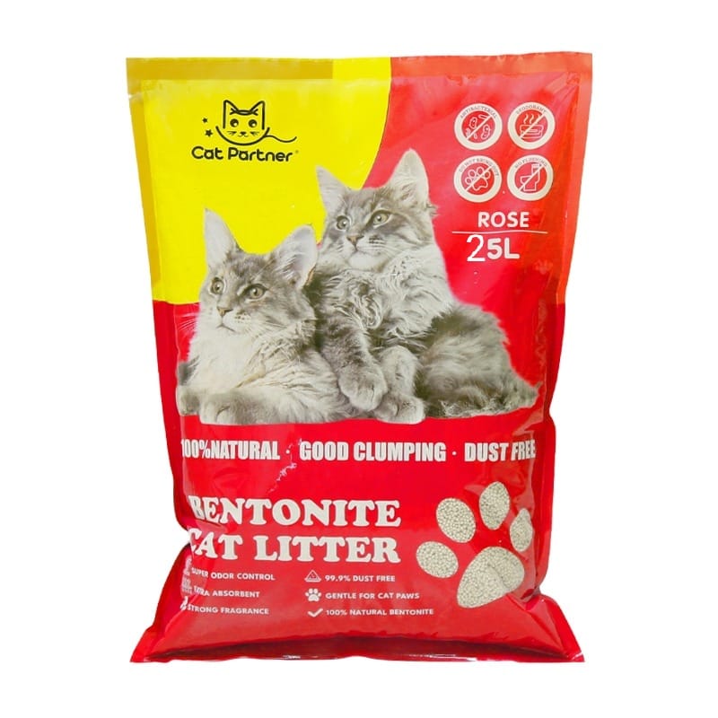 Cat Partner Bentonite Dust Free Clumping Litter 25L – Rose