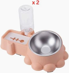 Cozy paws automatic dual pet feeder and water dispenser - orange